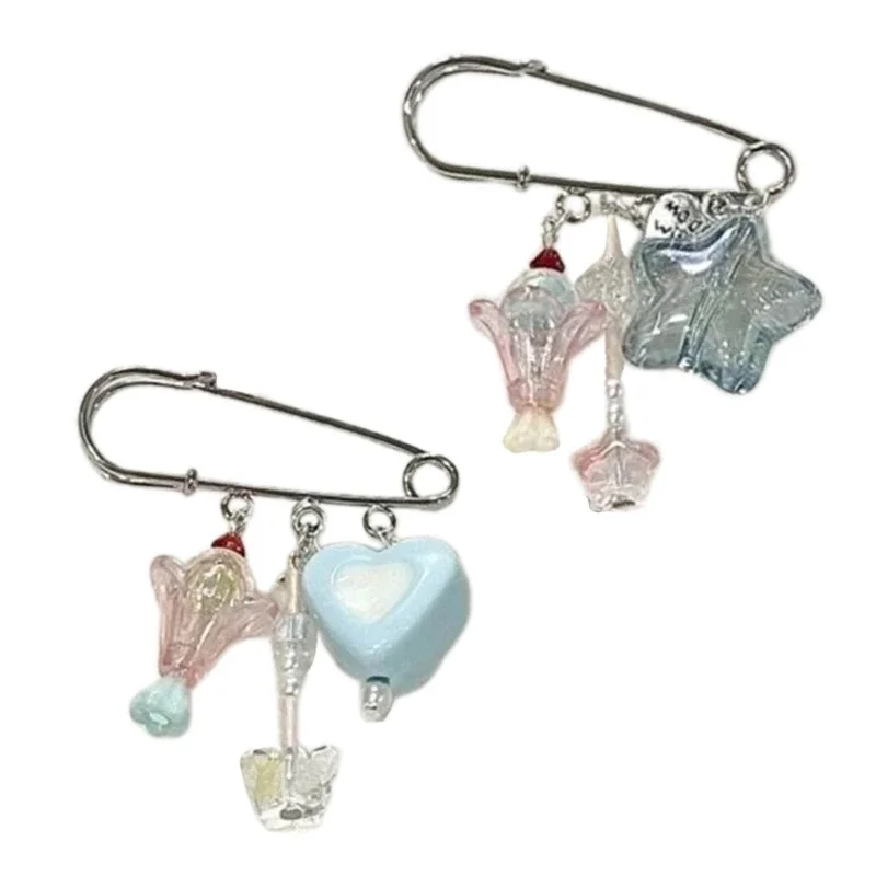 Модная брошь из бисера со звездами кулон булавка модный значок на лацкан