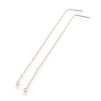 kissitty 1 pair brass rope chain long hanging stud earring findings for women long dangle piercing earing diy trend jewelry