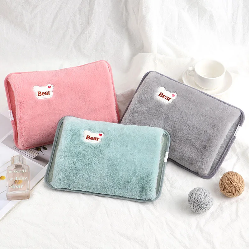 

Rechargeable Hot Water Bag Reusable Hand Warmer US/EU Plug Portable Heat Pack for Office Travel Hiking Camping Handwarmer
