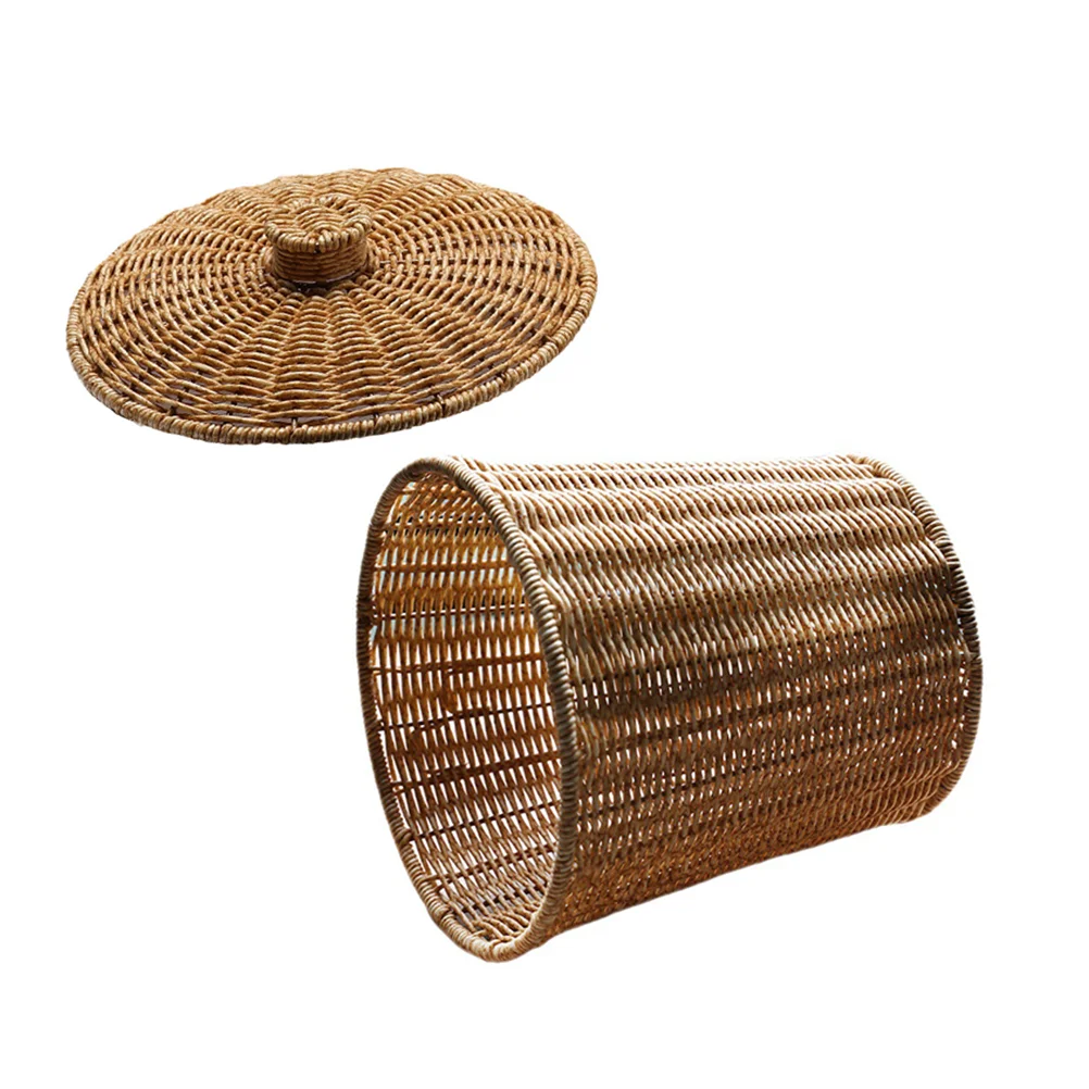 

Basket Wicker Storagetrash Baskets Can Woven Lid Laundry Rattan Wastebin Seagrass Garbage Wastebasket Lids Blanket Bathroom