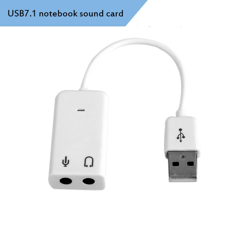 USB Sound Card Virtual 7.1 3D External USB Audio Adapter USB to Jack 3.5mm Earphone Micphone Sound Card for Laptop Notebook PC