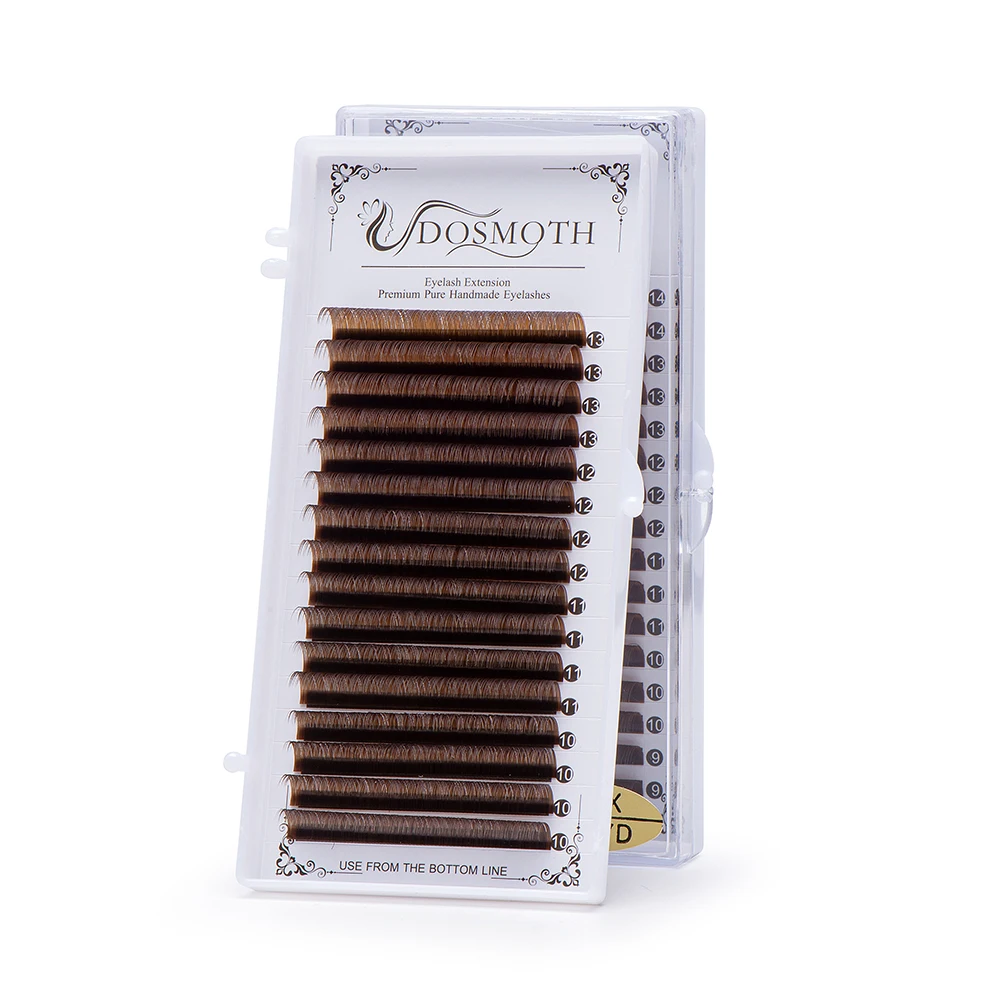 Brown Mixing 16rows  Soft Eyelash Extension, False Eyelashes Purple Blue
