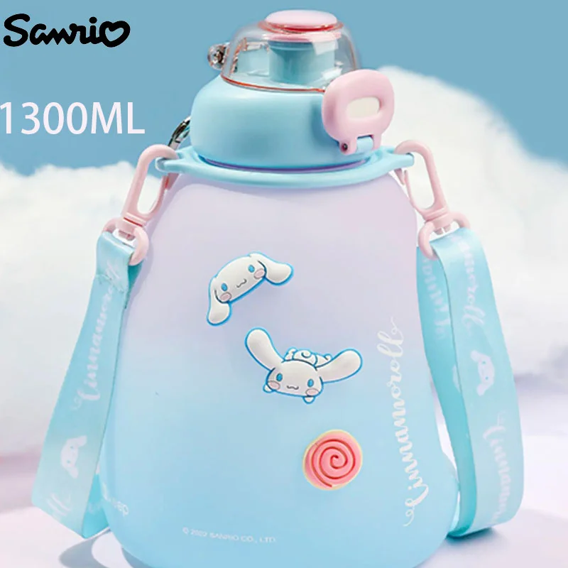 

1300ML Sanrio Cinnamoroll Water Bottle with Straw Kawaii Large Capacity Portable Tritan Ins Girl Travel Kawaii Outdoor Sippy Cup