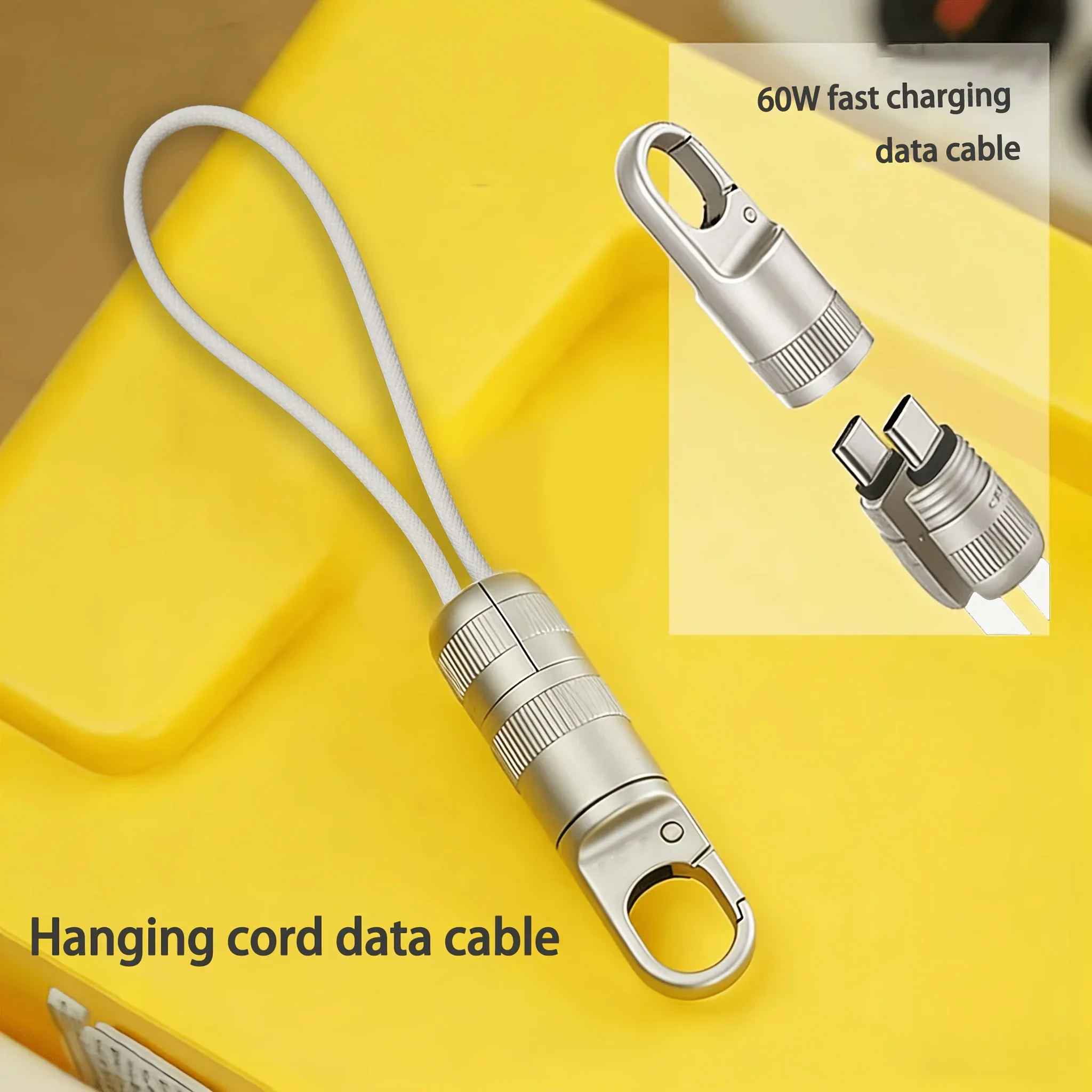 Короткий кабель USB-C на USB-C для быстрой зарядки 60 Вт, брелок-кабель для зарядки ноутбуков и планшетов, Type-C на Type-C для iPhone Pro (art.: 3920d9f87cd0e) - 3920d9f87cd0e
