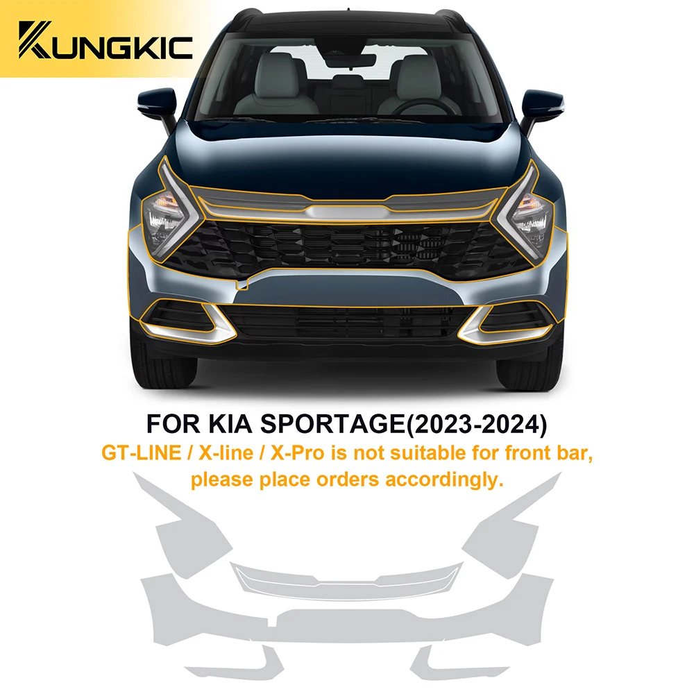 Защитная пленка на передний бампер для KIA Sportage 2023 2024 комплект подготовки к