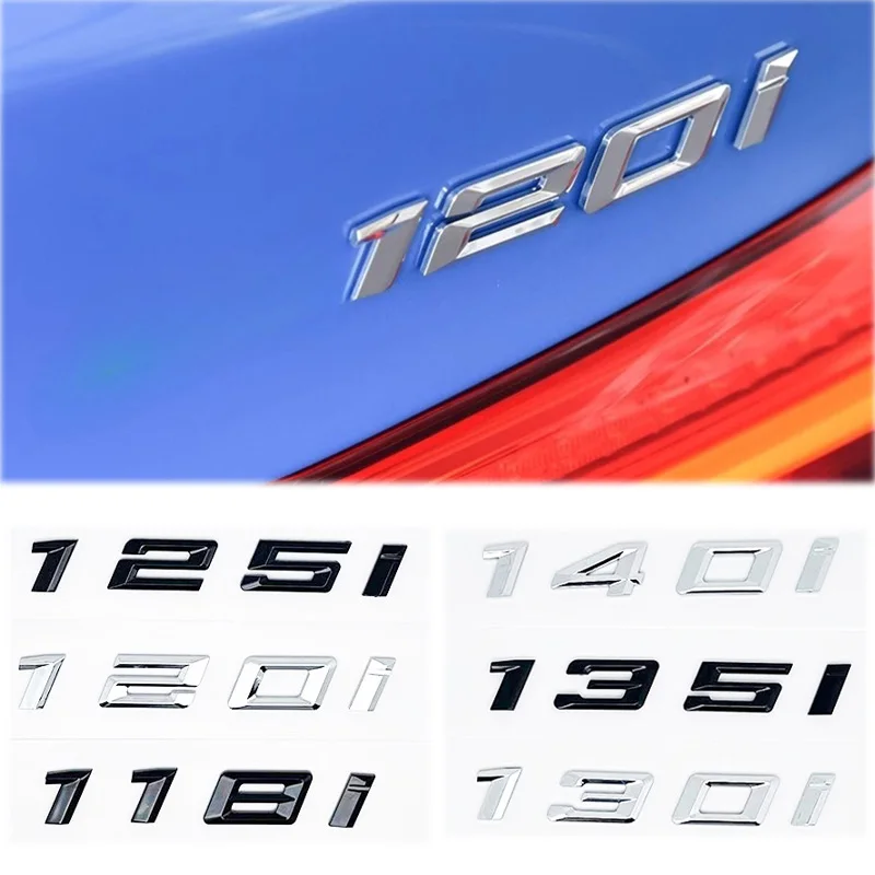 

3D ABS черные буквы в багажник автомобиля для BMW 116i 118i 120i 125i 130i 135i 140i 120d логотип эмблема наклейка F20 E87 F21 автоаксессуары