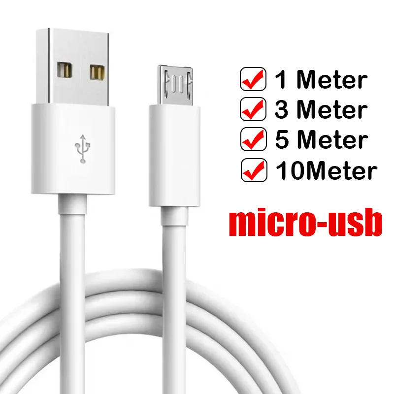 1m-10m Micro USB Data Cable Universal Extra Long Charging Cable for Android Samsung Xiaomi Huawei Tablet Camera USB Charge Cable