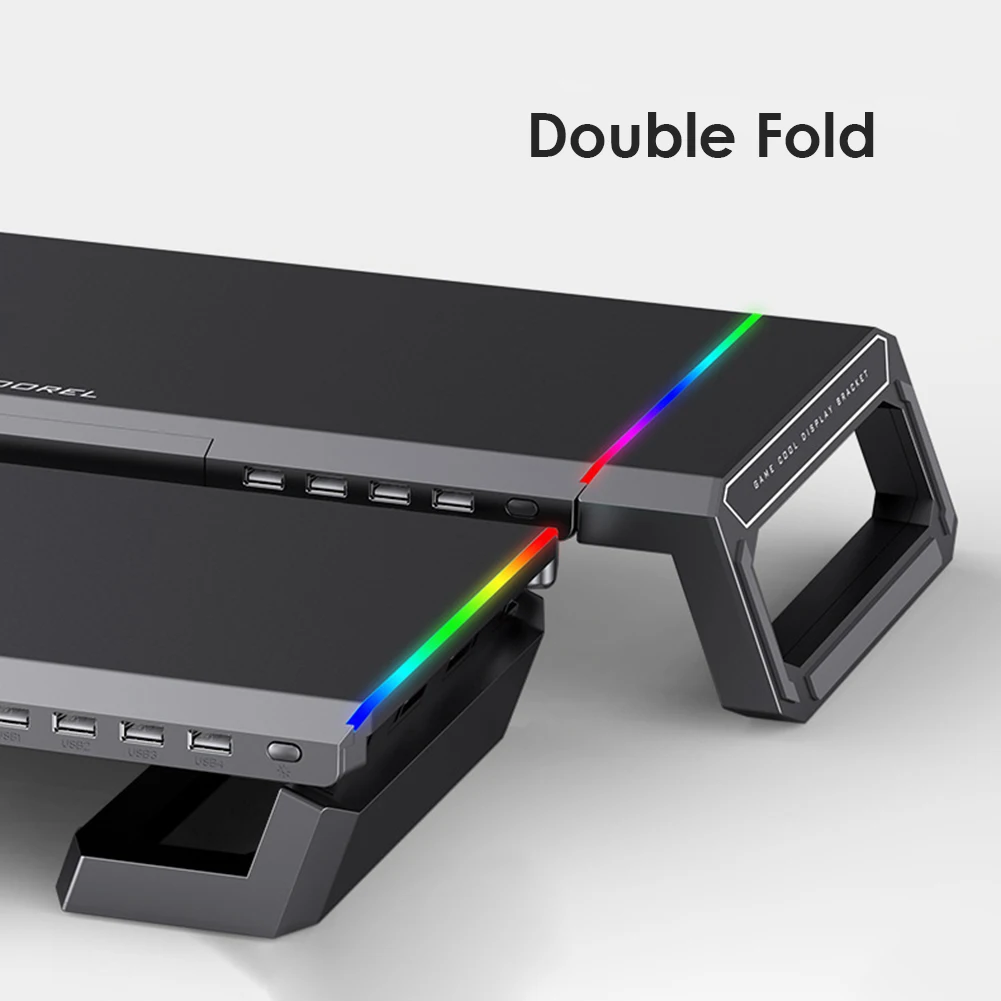

Подставка для монитора RGB, Регулируемый Настольный кронштейн для ноутбука 4 порта USB 3,0, для дома и офиса
