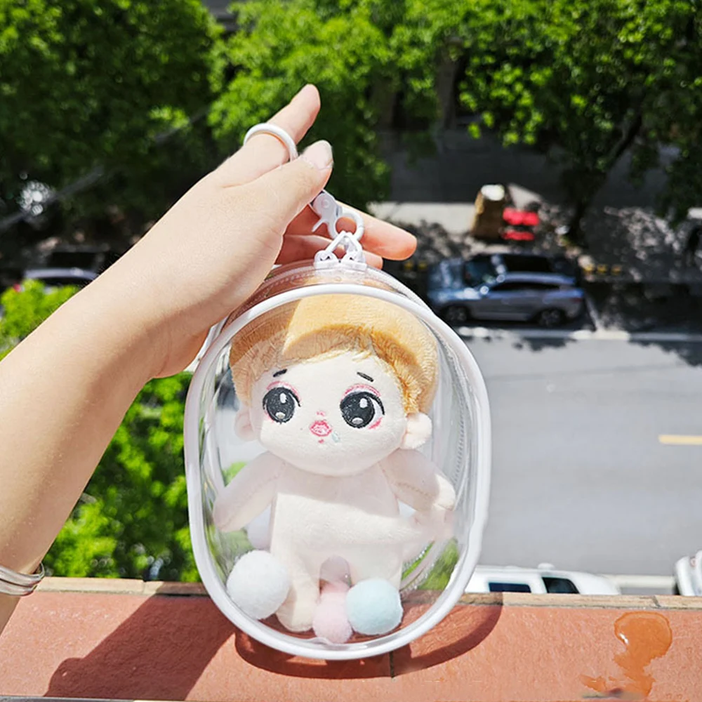 

Plush Dolls Storage Pouch Keychain Bag Organizer Box Storage Pouch Mystery Box Keychain Wallet Doll Bag Thicken Transparent