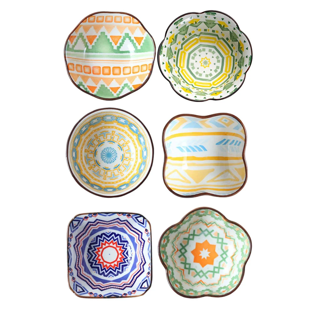 

6Pcs Ceramic Snack Dishes Sauce Dishes Ceramic Condiment Plates for Restaurant