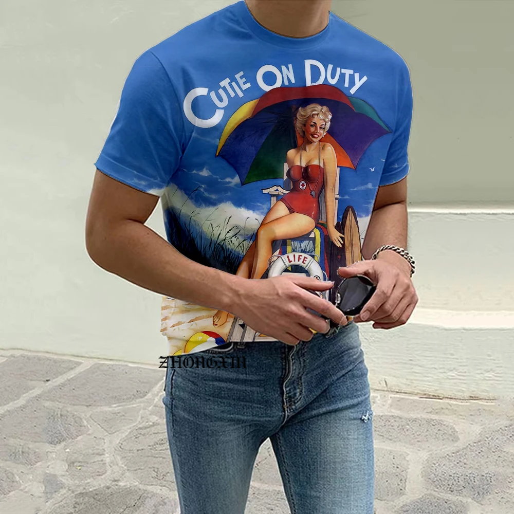 

2023 Sexy Goddess 3D Print Men's/Women's T-shirts Summer Loose Casual Streetwear O-Neck Short Sleeve Tops Tees Woman Clothes