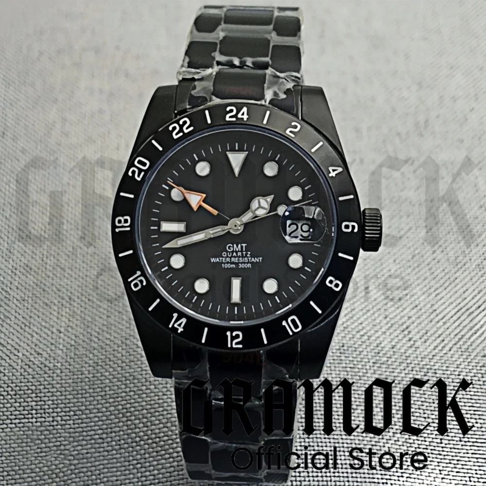 Мужские часы Gramock новинка 2024 корпус 40 мм кварцевые наручные Ronda515 Movt светящийся