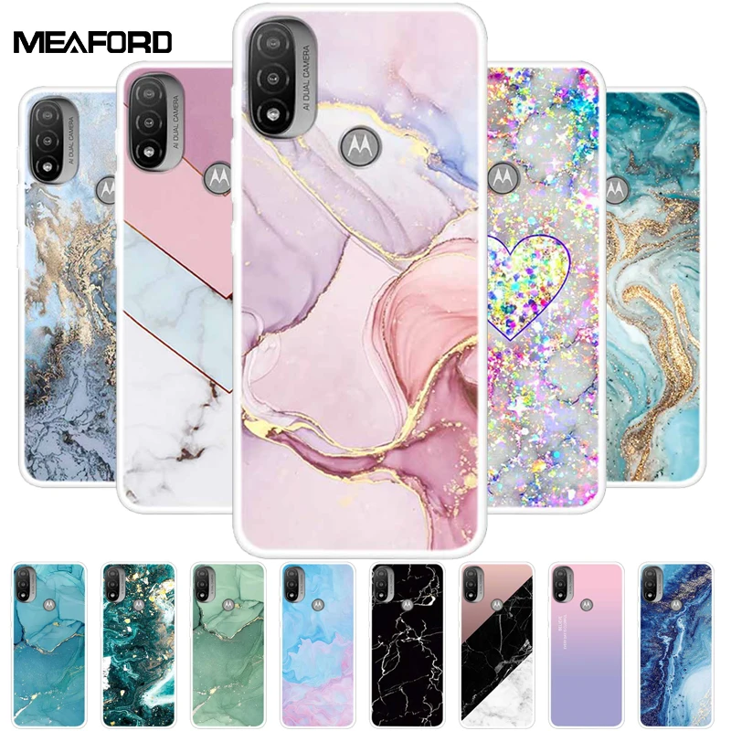 

For Moto E40 Case E20 E30 Marble Clear Soft TPU Silicone Phone Cover for Motorola Moto E30 E20 Back Case MotoE40 E 20 Funda Capa