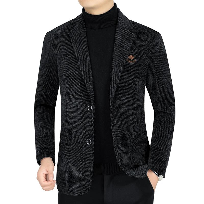 

2022 high-end boutique new four seasons fashion business handsome middle-aged slim wool suit men's casual suit jacket