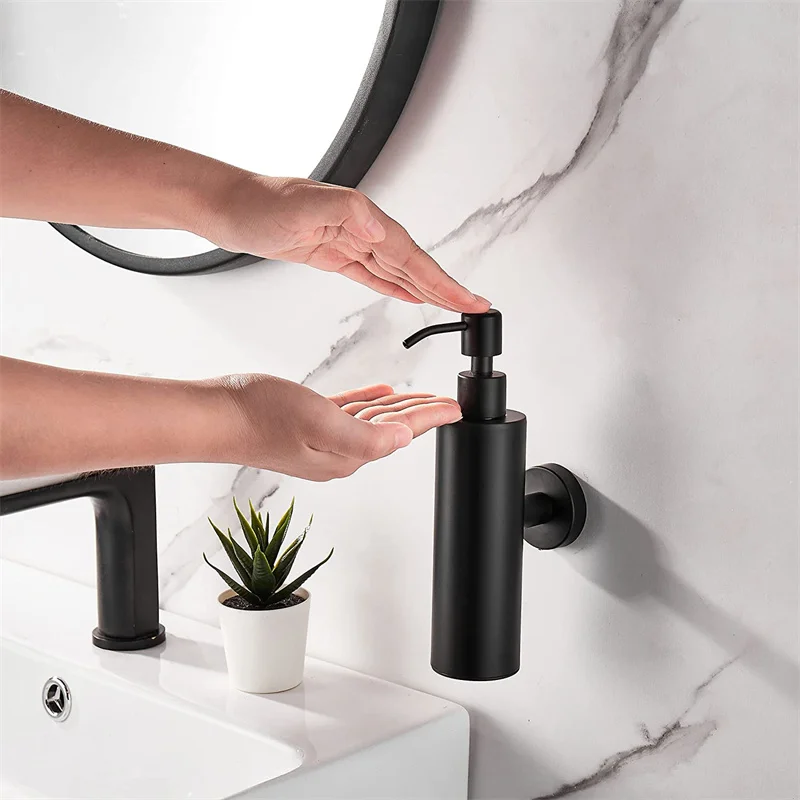 Дозатор жидкого мыла для ванной комнаты настенный Золотой гель душа из