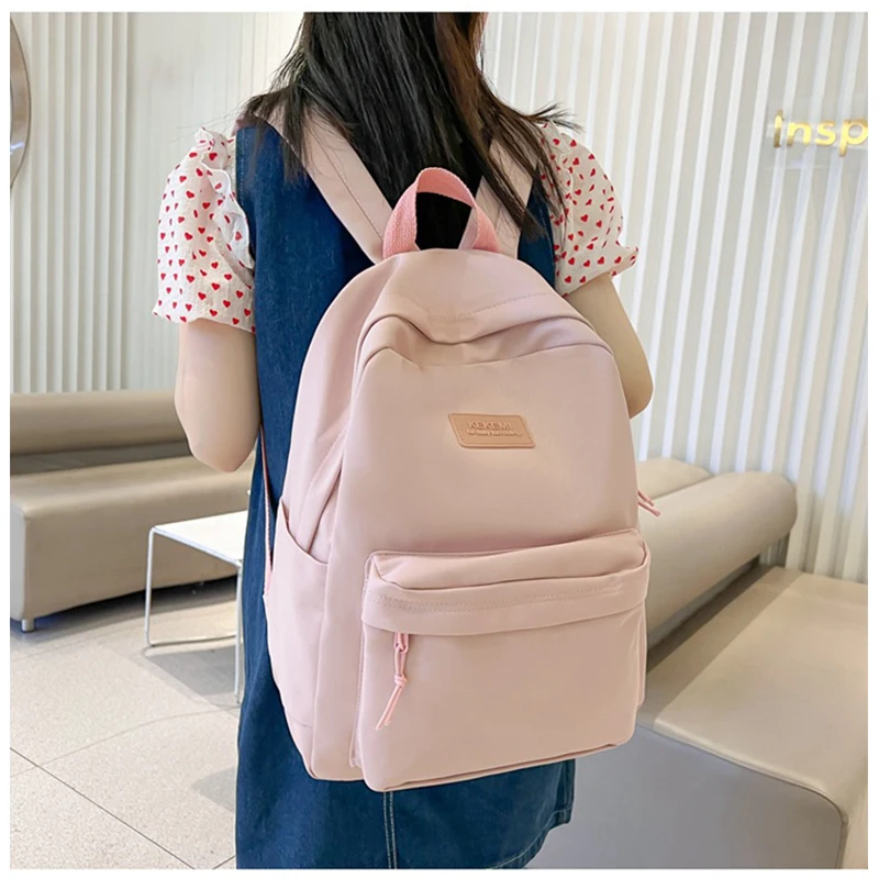 

College Student SchoolBag Nylon High School Backpack for Teen Girls Casual Korean Bagpack Campus Bookbag Women