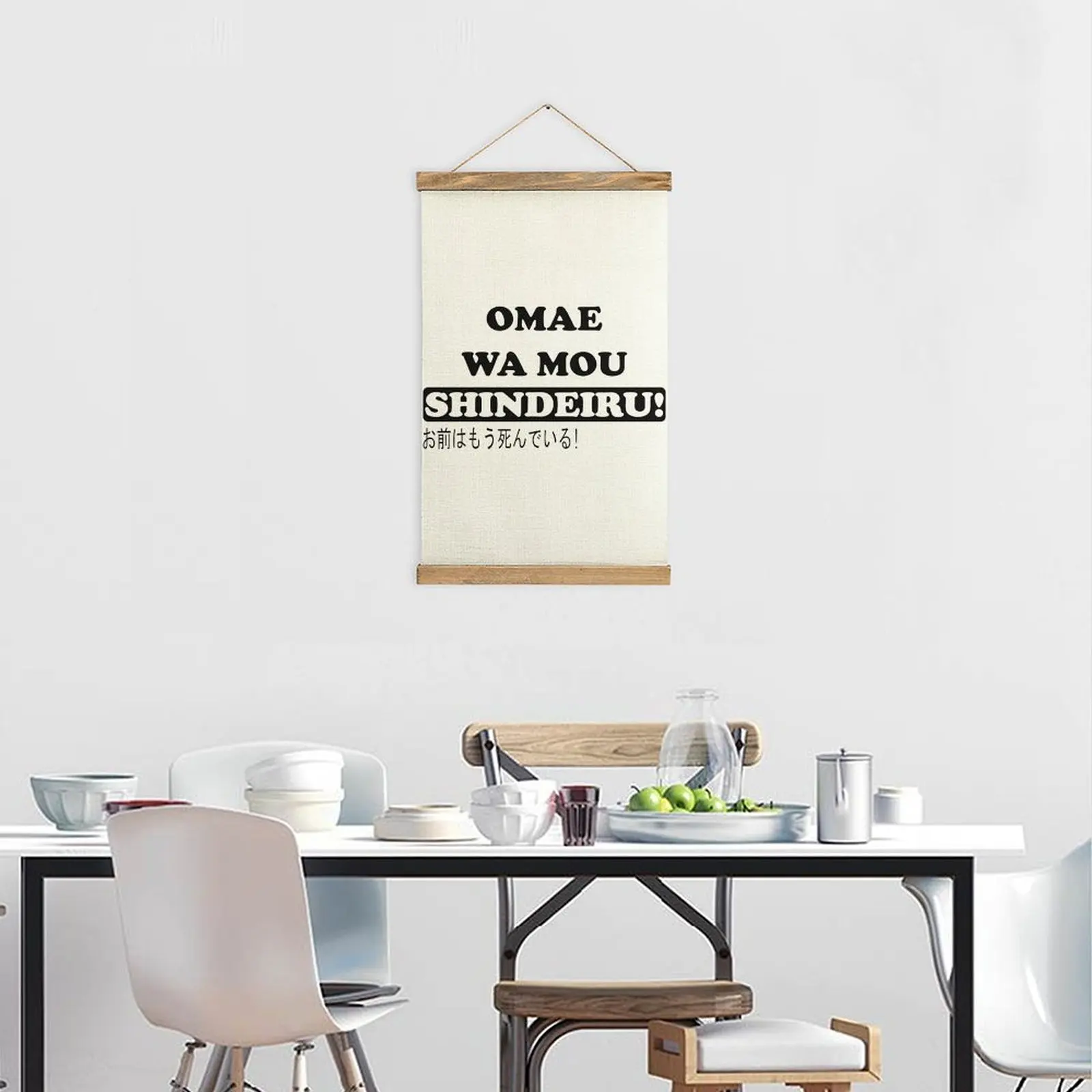Забавный Графический Omae Wa Mou shindiru холст подвесной рисунок крафтовое украшение