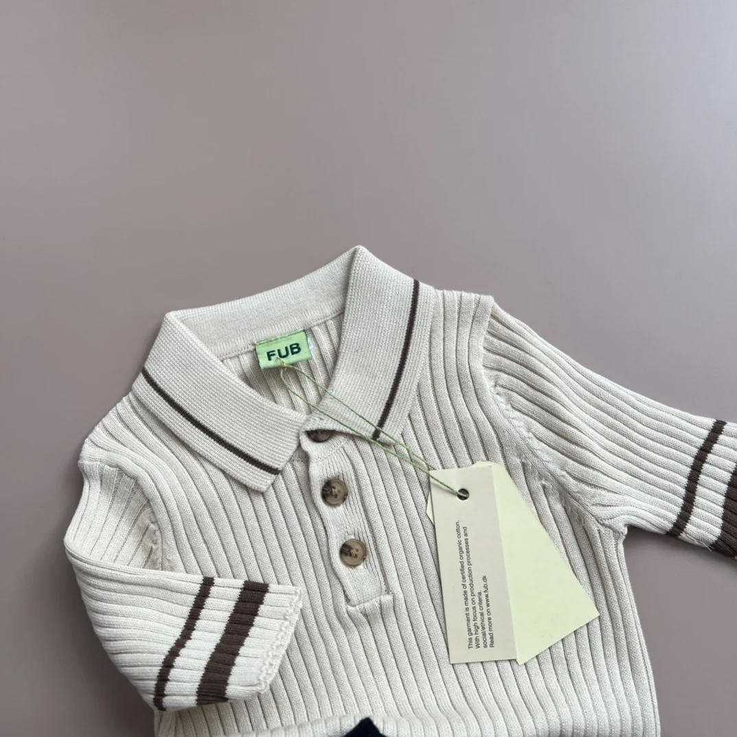 Knitted Top 2022 Spring And Summer New Lapel Children's Short-Sleeved Soft And Comfortable Knitted T-shirt Children's Clothing