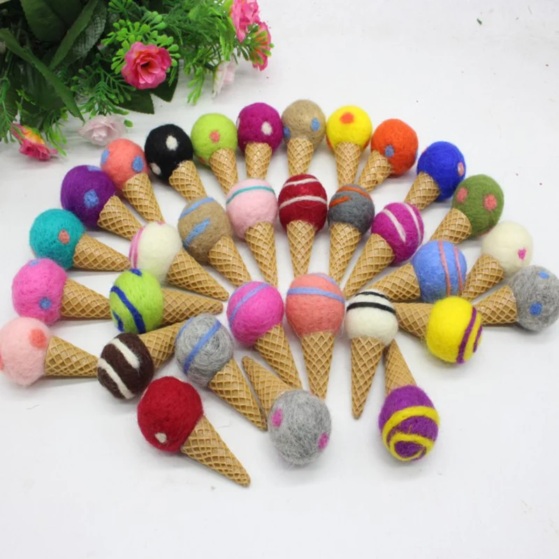 

5 mixed color baby photography props newborn felt ice cream cone props photo shoot handmade felt photography props accessories