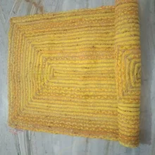 Rug 100% Jute and Cotton Hemp Hand Braided Yellow Carpet Modern Living Area Rugs Outdoor or Indoor 150x180cm Jute Carpet  (3)
