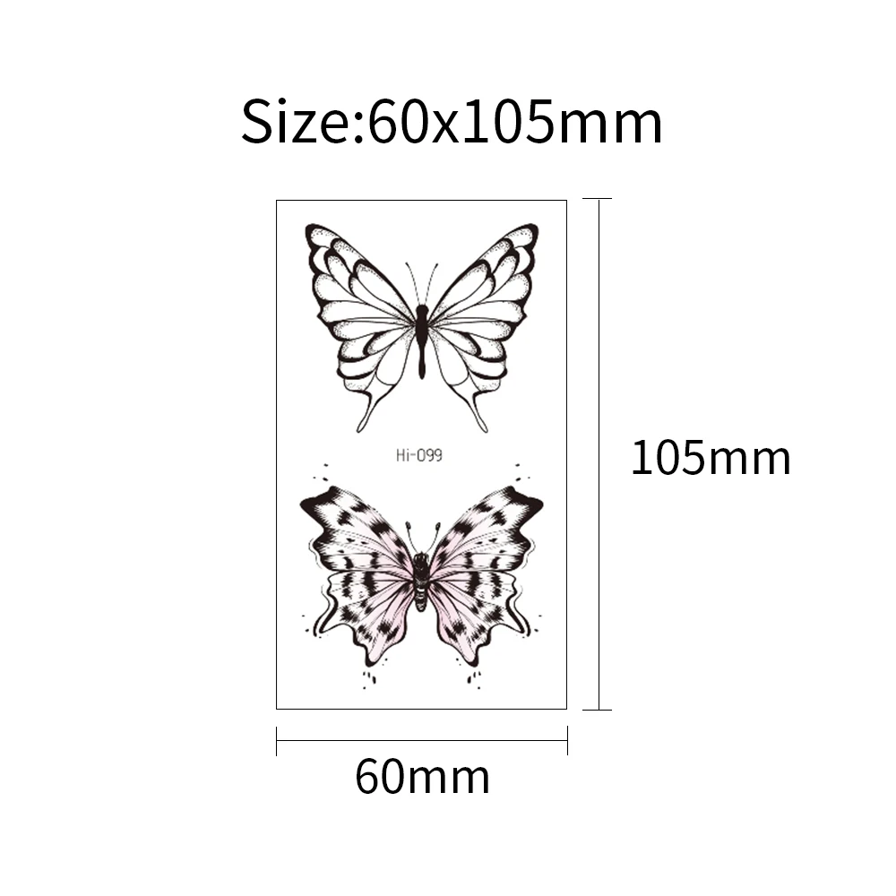 VeeCharm-светящиеся бабочки и музыка временные тату-наклейки: водонепроницаемые