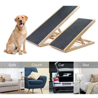 Pet Stairs Small Dog Climbing Ladder Solid Wood Non-slip Cat Bed Sofa Car Bed Couch Ramp Folding Height Adjustable Steps