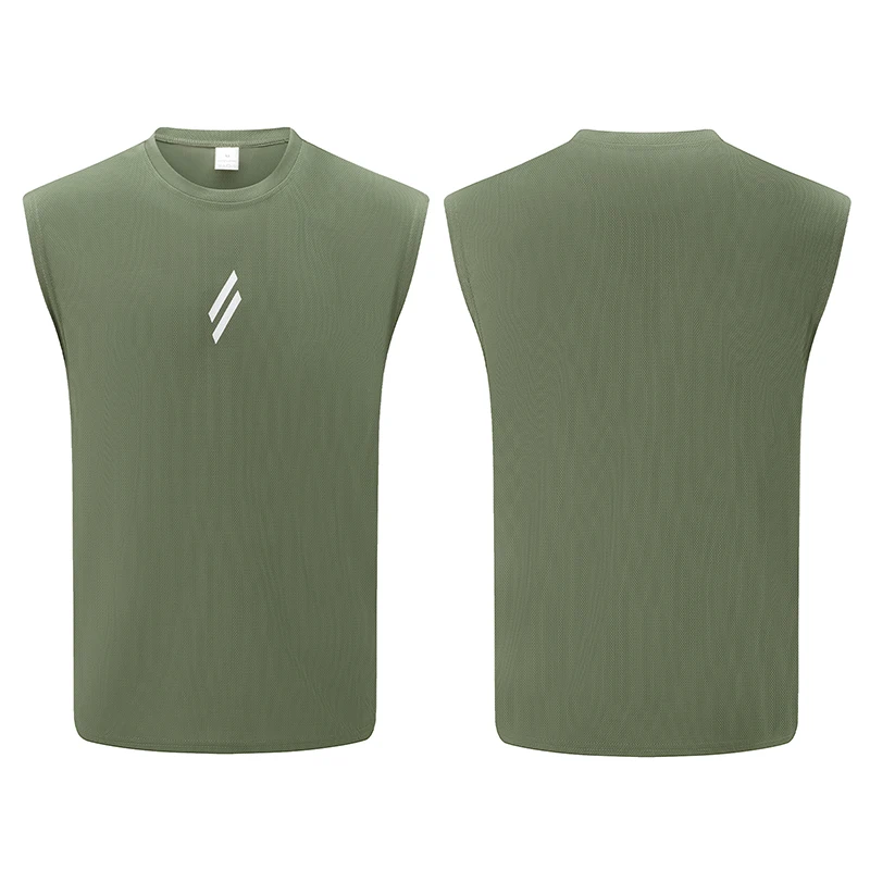 Мужская летняя модная повседневная футболка без рукавов с принтом для