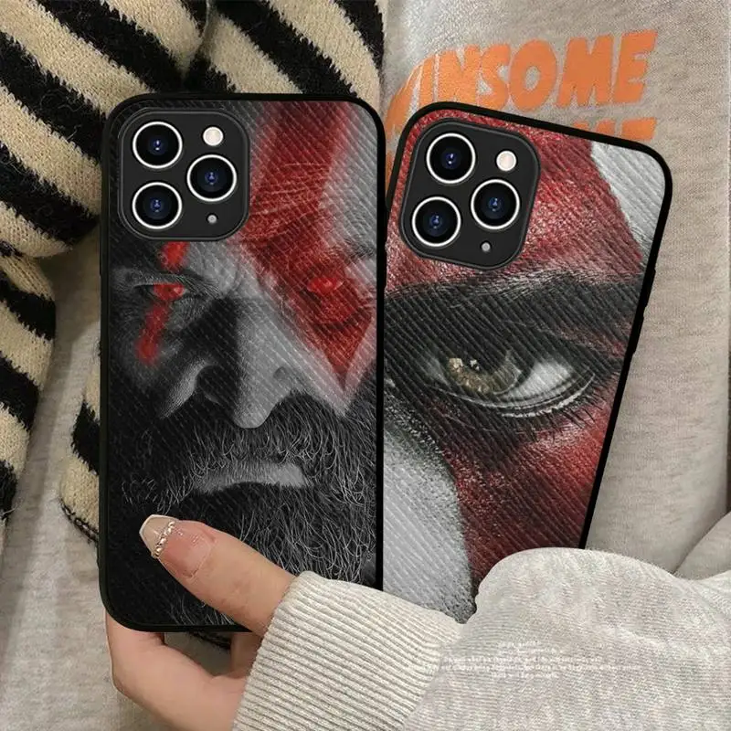 

FHNBLJ God Of War Phone Case Hard Leather Case for iPhone 11 12 13 Mini Pro Max 8 7 Plus SE 2020 X XR XS Coque