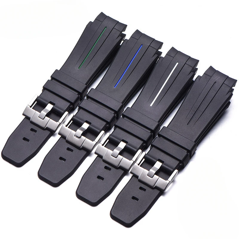

27x21mm Silicone Rubber Watch Strap for Rolex Water Ghost Ghost King Deepsea Pin Buckle Watch Bands Bracelet Montre Correas