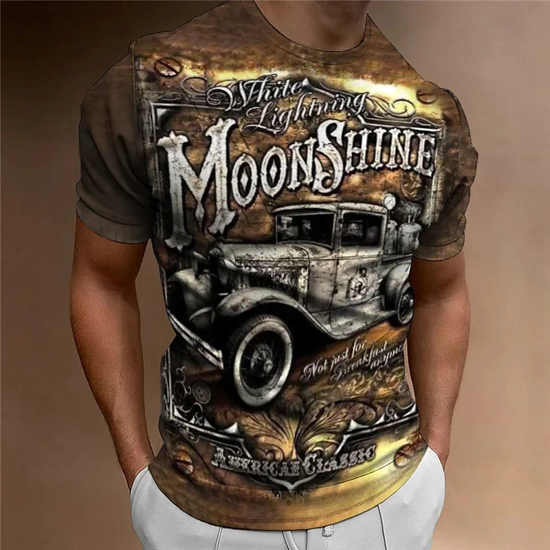 

Vintage T Shirt for Men 3d Printed Eagle Motor Graphic T-shirt Summer O Neck Short Sleeve Womens Clothing Streetwear Tops Tees