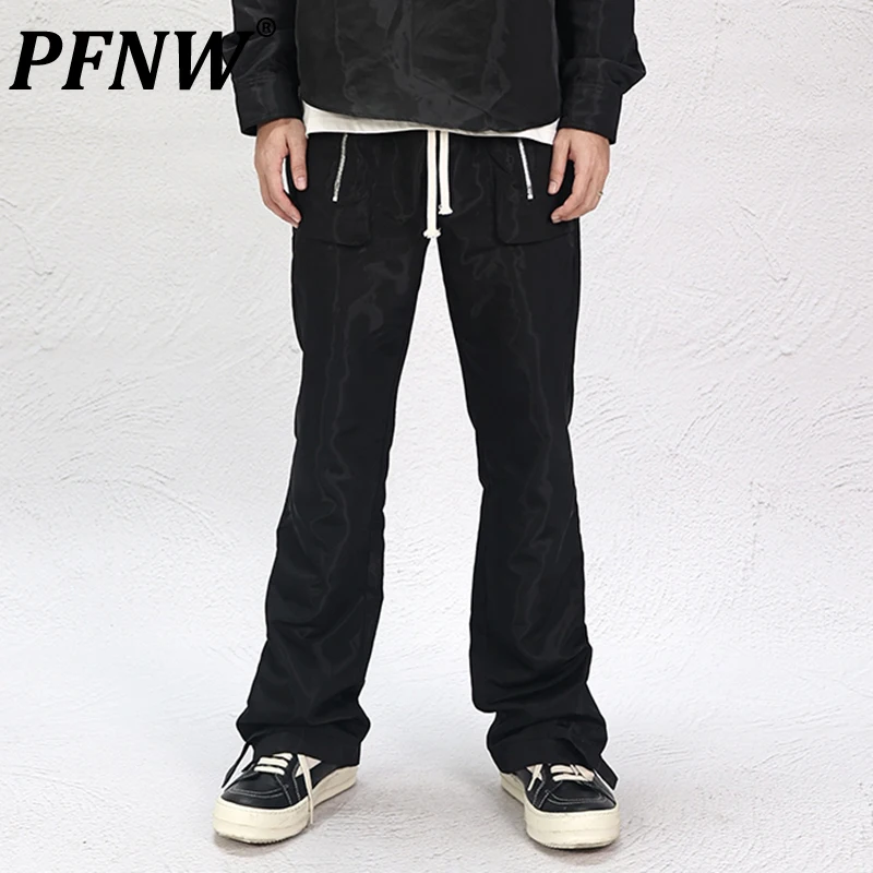 

PFNW Spring Summer Men's Darkwear Techwear Straight Trousers Safari Style Casual Zippers Drawstring Sports Cargo Pants 12A8830