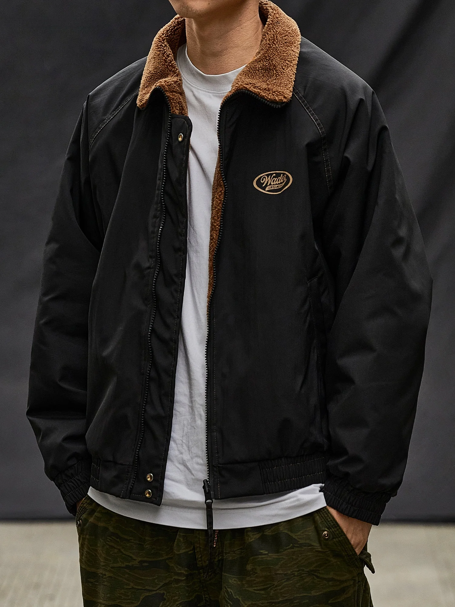 Японская модная универсальная куртка из утолщенной овечьей шерсти для пар