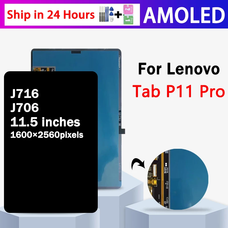 11 5 &quotAMOLED для Lenovo Tab P11 pro J716 J706 ЖК-дисплей с дигитайзером сенсорного экрана в сборе