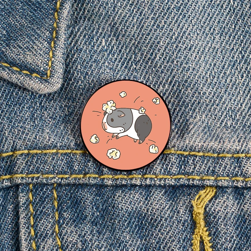 

Bubu the Guinea Pig pattern Pin Custom Funny Brooches Shirt Lapel Bag Cute Badge Cartoon Jewelry Gift for Lover Girl Friends