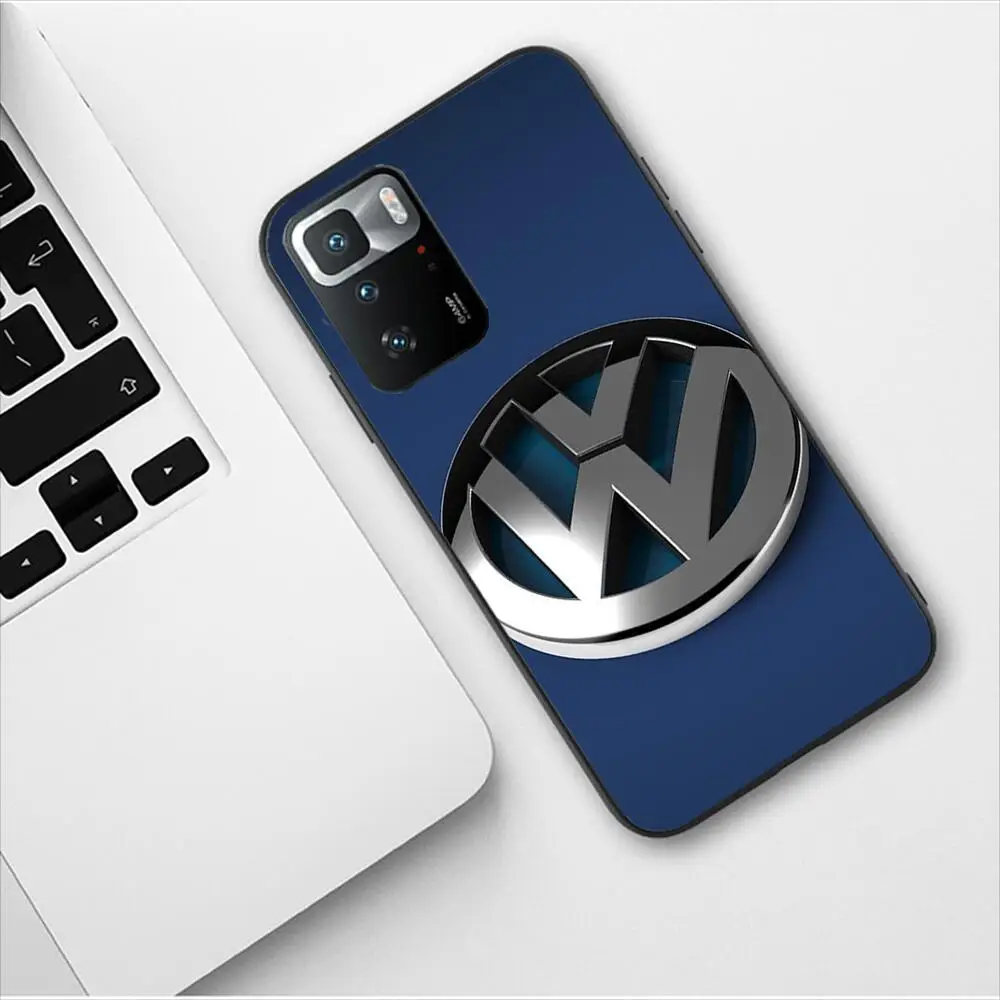 Volkswagen Car Logo New Fashion Phone Case for Redmi 9 9A 7A 10 8A 10A 8 Note 11 10S 7 11S Plus POCO X3 Pro Black Soft Covers