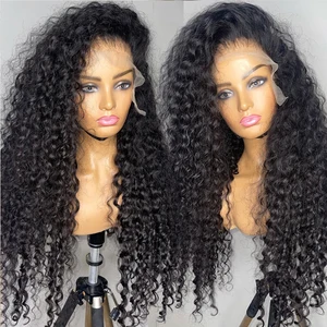 Lace Front Wig Long Curly 26 Inch Natural Black  Wig For Women Afro Kinky Curly Lace Front Wig Cosplay Water Curly Lace Wig