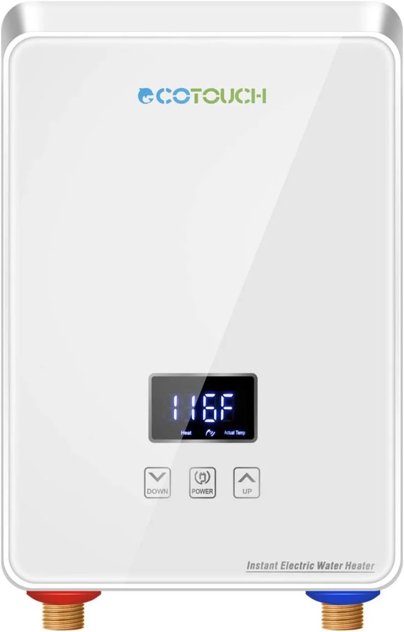 

Tankless Water Heater 5.5kw 240V, ECOTOUCH Point-of-Use Digital Display,Electric Instant Hot Water Heater with Self-modulating