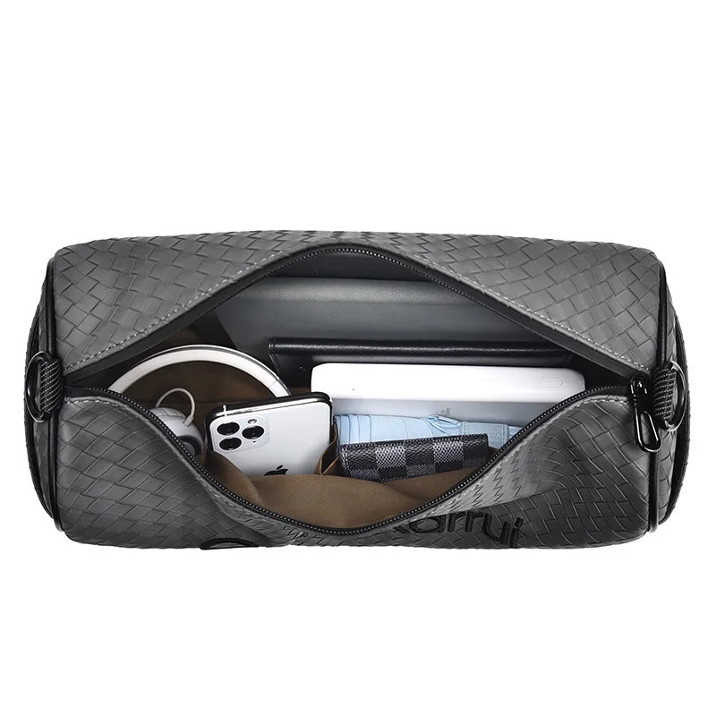 Fashion Men's Crossbody Bags Multifunctional Travel Bag Knitting PU Leather Shoulder Bag Luxury Designer Shoulder Messenger Bags