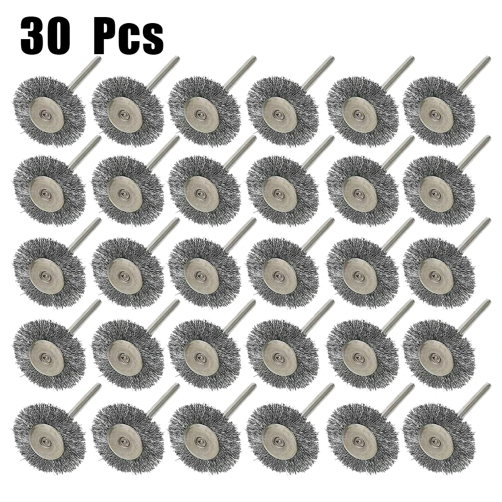 

30 Pcs Stainless Steel Wire Brush For Rotary Die Grinder Removal Wheel Tool Polishing Cleaning Electrical Brush Head
