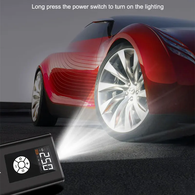 Автомобильный воздушный насос быстронаполненный газом интеллектуальный