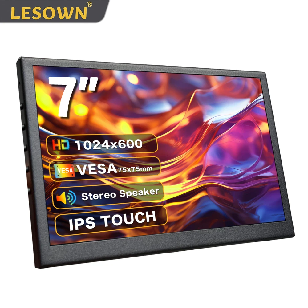 7-дюймовый мини-монитор LESOWN 1024x600 HDMI IPS-экран сенсорный экран 10 1 дюйма широкий