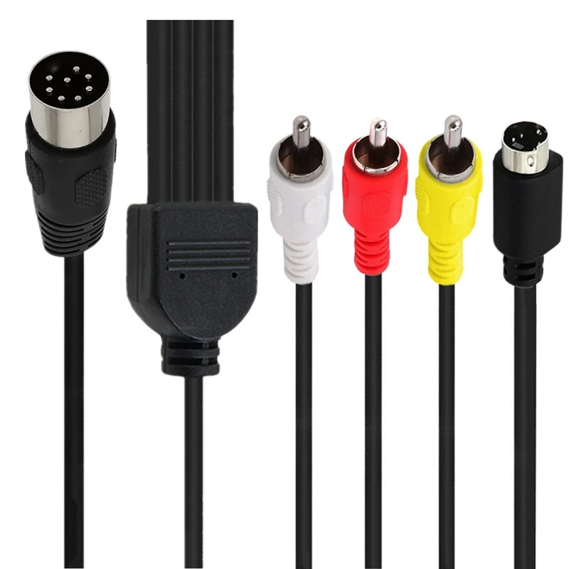 Кабель аудиоадаптера Din 8-контактный на S-video 4P Male 3-RCA для DVD ТВ/HDTV видеомагнитофона