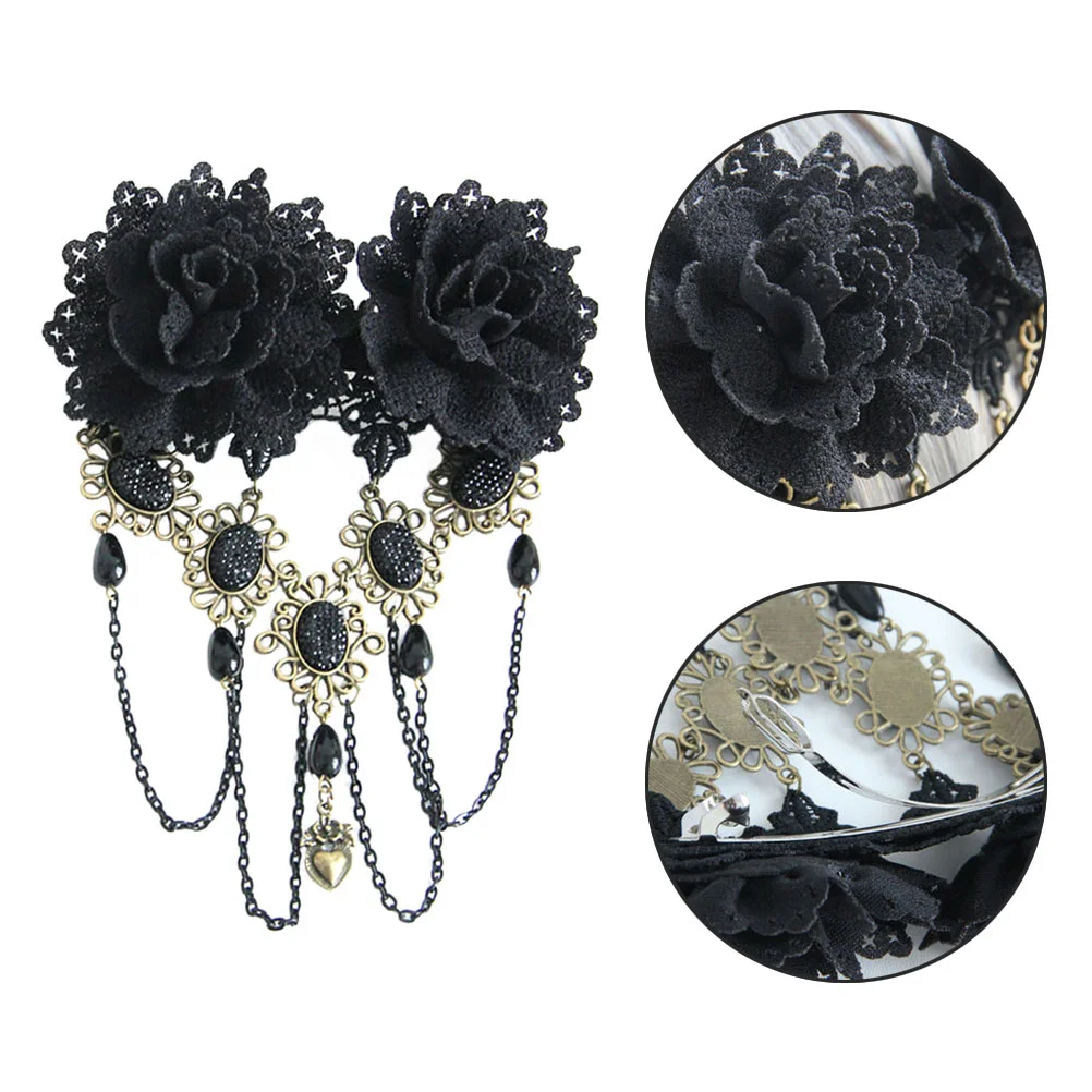 

1pc Hair Clips Decorative Roses Hair Sticks Hairpin with Tassels for Ladies