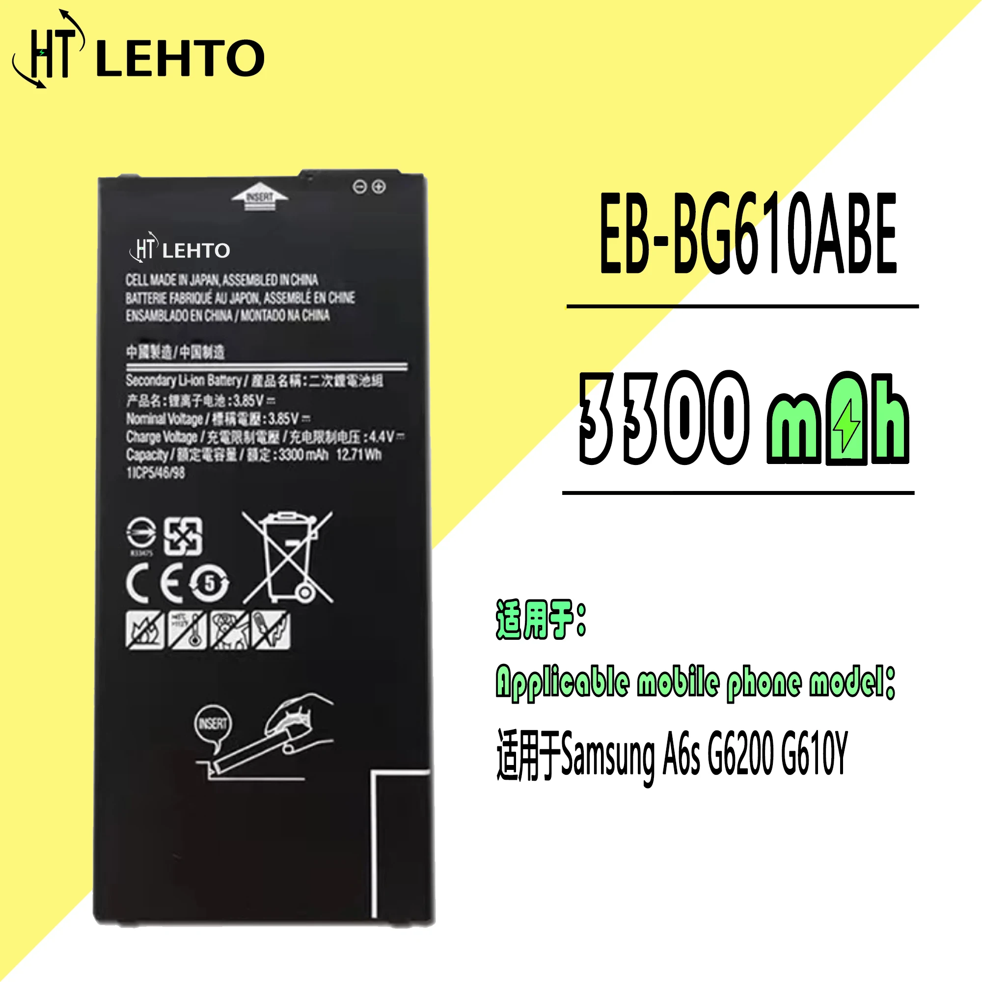 EB-BG610ABE Battery For Samsung Galaxy J6 Plus J6+ SM-J610F / J4+ J4PLUS 2018 SM-J415 / J4 Core J410 Original Capacity Phone Rep