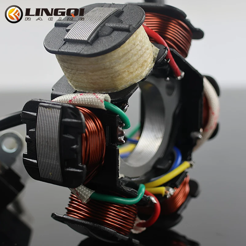 LINGQI 6-полюсный 5-проводной полуволновый магнитный статор зажигания для Gy6 50cc 70cc 90cc