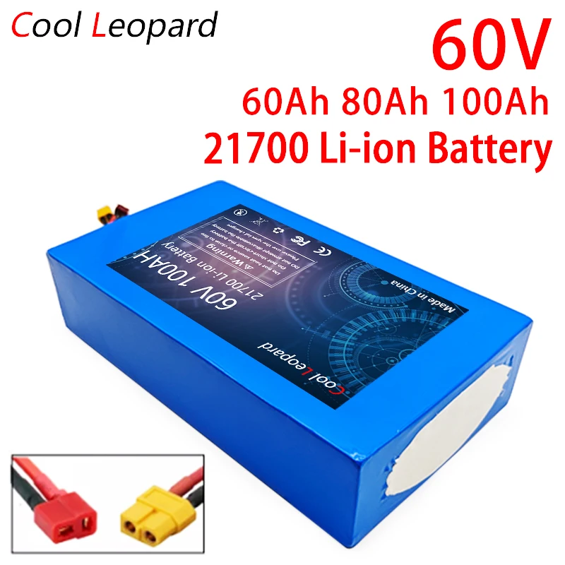 

New Electric Bicycle High Power 21700 60V 60Ah 80Ah 100Ah Lithium Battery Pack for 1000W Electric Scooter E-bike Li-ion Battery