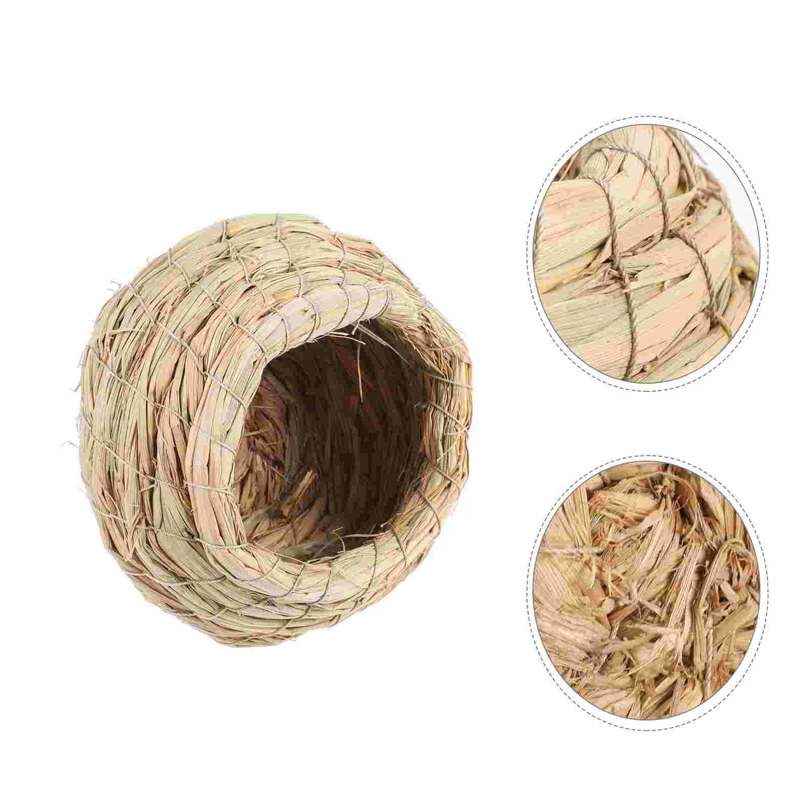 

The Bird's Nest Birdhouse Hut Natural Shelter Decorative Living Woven Outdoor Cage Garden