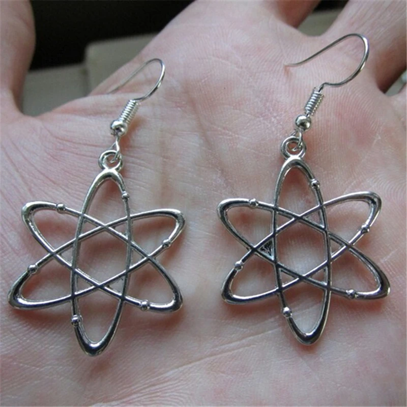 

Серьги Atom, серьги в античном стиле, большие серьги, научные подарки