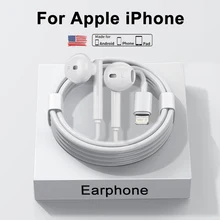 For Apple Original Headphones For iPhone 14 13 12 11 Pro Max mini Lightning Earphones X XS XR 7 8 Plus SE Wired Bluetooth Earbud