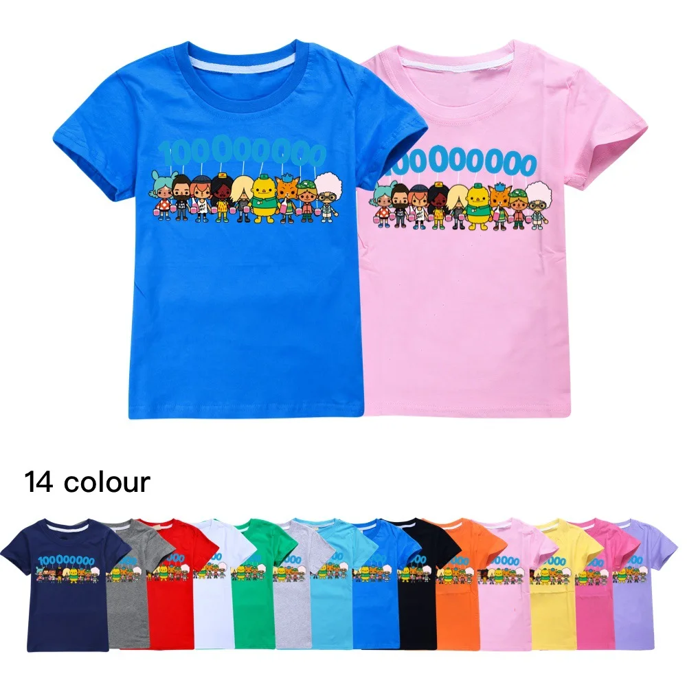Toca Bocas Kids Clothes Cotton Baby Boys T-shirt Cute Girls Pink Shirt Teenage Child Fashion Ground Tees Infant Girl Clothes 4T